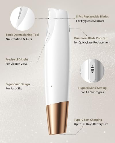 Sonic Dermaplaning Tool for Women | Electric Peach Fuzz Remover