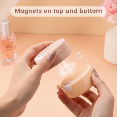Gemice 1oz Magnetic Travel Containers Set with Labels, Apricot - Leakproof Toiletry Bottles for TSA Carry-On