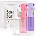 3-Pack Pink Purple White 6.8 oz Continuous Spray Bottles for Hair & Styling