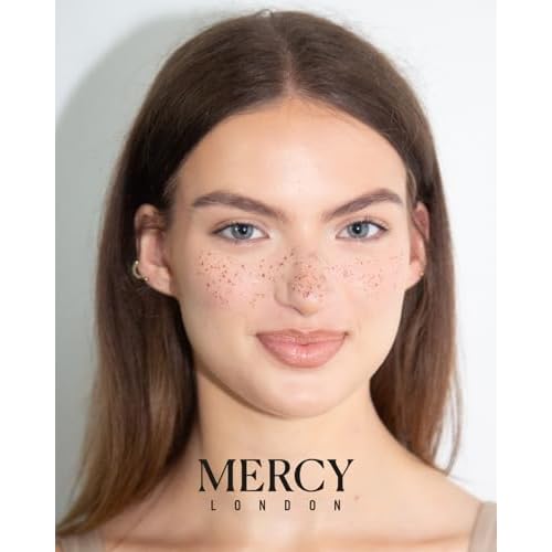MERCY LONDON Brown Freckle Tattoos ? 5 Pieces Natural & Long-Lasting Faux Freckles, Easy to Apply & Remove, Waterproof, Smudge-Proof Beauty Accessory, Brown Freckle Makeup