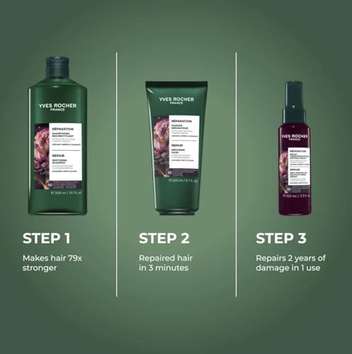 Yves Rocher Hair Repair Serum - Heat Protectant & Leave-In Treatment 100ml