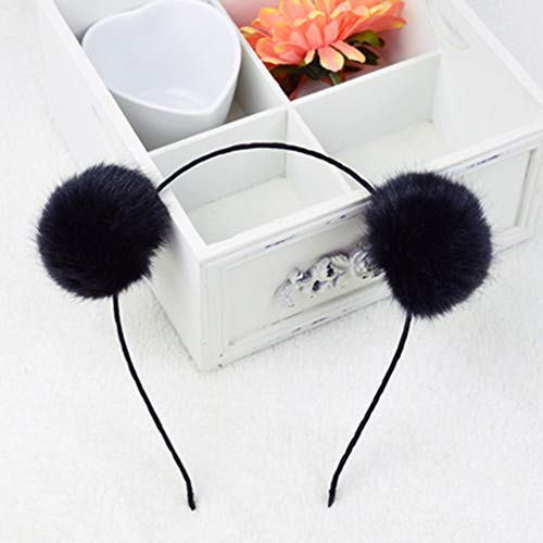 BAOPLAYKIDS BAOBAO Faux Fluffy Rabbit Fur Ball Cat Ears Panda Hair Hoop Headband Xmas Party Cosplay