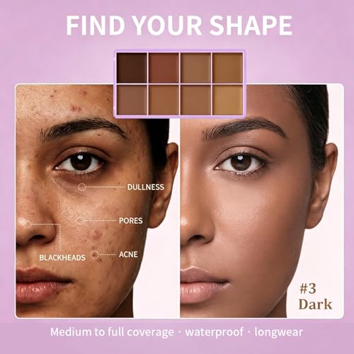 8 Color Cream Concealer Palette for Flawless Coverage