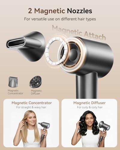 Fast Drying Hair Dryer 160000RPM with Ionic Technology & Attachments