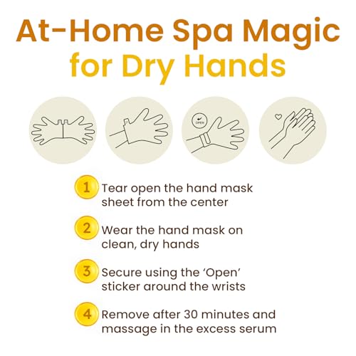 BLOOMORA Repairing Hand Mask Gloves for Dry Hands - Shea Butter (6 Pairs)