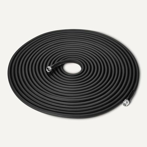 Amazon Basics 75ft Lightweight Garden Water Hose Hybrid Polymer Weather-Resistant Aluminum High-Pressure