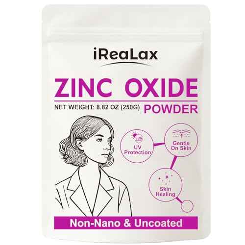 Zinc Oxide Powder | 250g(8.82oz) Non Nano Uncoated Zinc Oxide Powder for Skin Protection, Skin Healing, Cosmetics Grade for DIY Sunscreen | lotions | Creams | serums | Deodorant