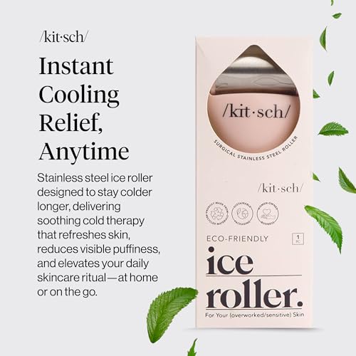 Kitsch Stainless Steel Ice Roller for Face – Cooling Facial Tool for Puffiness