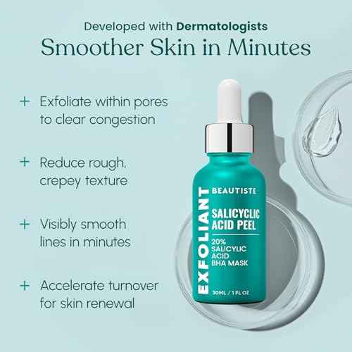 30 DAY MIRACLE BHA 20% Peeling Solution - Clinical Strength BHA Liquid Exfoliant for Clogged Pores, Wrinkles & Blackhead Remover - Salicylic Acid Serum & Chemical Exfoliant for Face Peel 1oz