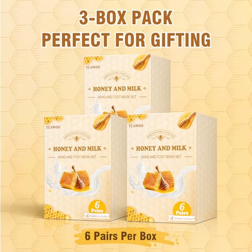 TEAWOO 18 Pairs Moisturizing Hand & Foot Masks for Cracked Heels