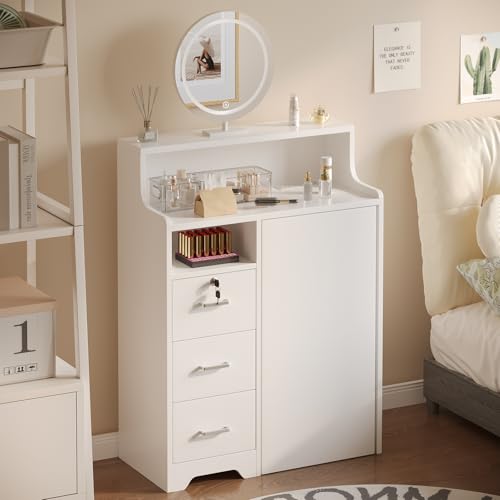 Foldable L-Shape Manicure Table with Storage Drawers & Charging Station