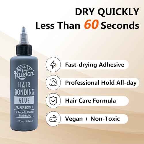 Hair Glue for Quick Weave 4oz - Professional Hair Bonding Glue for Wigs & Hair Extensions | Strong Hold, Waterproof & Non-Damaging Formula | Easy Application with Precision Nozzle 118ml Black