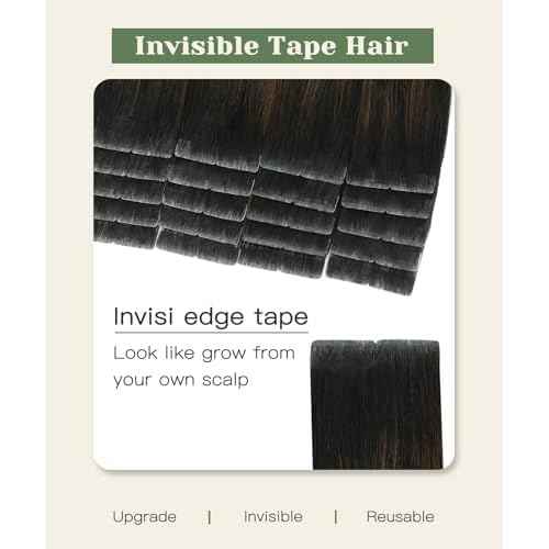 SURNEL Injected Seamless Tape in Hair Extensions 14 Inch Natural Black to Medium Brown and Caramel Blonde Invisible Tape in Extensions 20 Pcs 30g(#1B427,14)