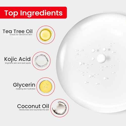 Kojie San Skin Brightening Soap - Original Kojic Acid Dark Spot Remover Soap, Paraben-Free Bar with Coconut & Tea Tree Oil for Face & Body, Gently Exfoliates for Smooth, Even Skin Tone ? 100g x 3 Bars