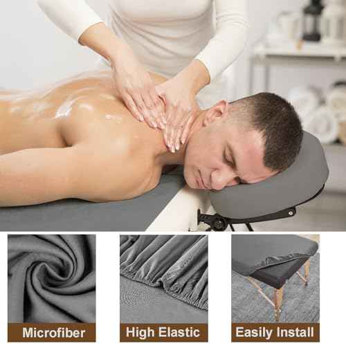 4 Set Massage Table Sheets Sets, 12Pcs Reusable Soft Microfiber Massage Bed Sheets Sets Bulk Includes Massage Table Cover Massage Fitted Sheet and Massage Face Rest Cover for Salon Spa