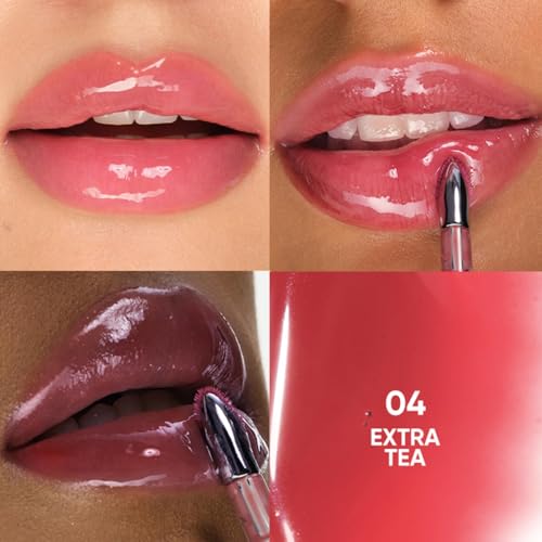 4 Pcs Lip Gloss Oil Set, Fruit Flavored Lip Gloss Set Cute Lip Jelly Hydrating Lip Make-Up for Kids and Teens, Kid Friendly, Party Gift
