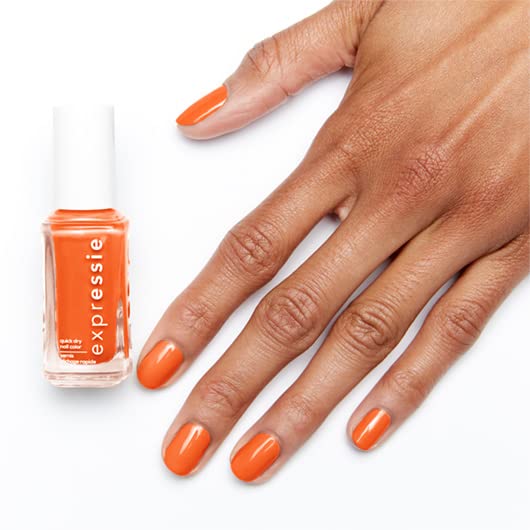 Essie expressie, Quick-Dry Nail Polish, 8-Free Vegan, Electric Orange, Bearer Of Rad News, 0.33 fl oz