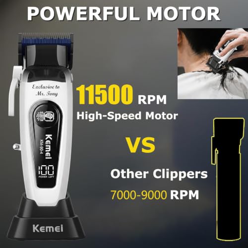 KEMEI 90-4 Professional Hair Clippers for Men - Cordless, 11500 RPM