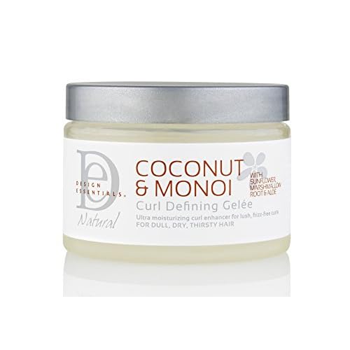 Design Essentials Natural Coconut & Monoi Curl Defining Gel?e with Sunflower Oil, Lightweight Frizz Control for Curly & Coily Hair, 12 oz