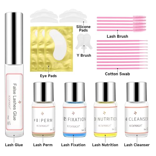2025 Upgraded Lash Lift Kit, Eyelash Perm Kit, Professional Curling Lash Extension kit, Semi-Permanent Curling Perming Wave Suitable for Salon & Home Use