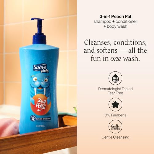 Suave Kids 3-in-1 Tear-Free Shampoo Body Wash, 28 oz