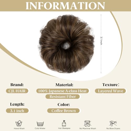 Messy Bun Hair Piece for Thin Hair - Mini Curly Updo Scrunchies