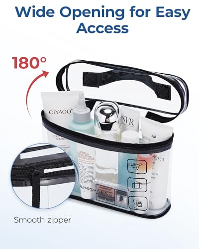 BAGSMART TSA Approved Clear Toiletry Bag, 2-Pack
