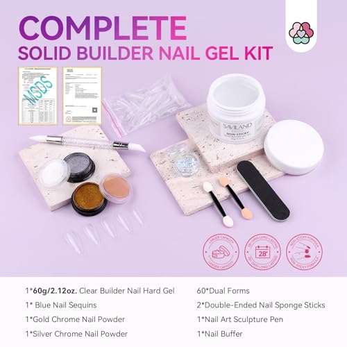 Saviland Cordless Nail Drill Kit with Solid Builder Gel & Nail Art Accessories