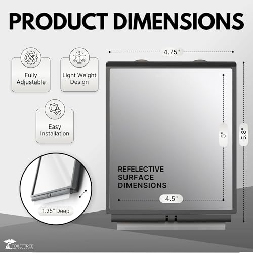 Fogless Shower Mirror with Squeegee by ToiletTree Products