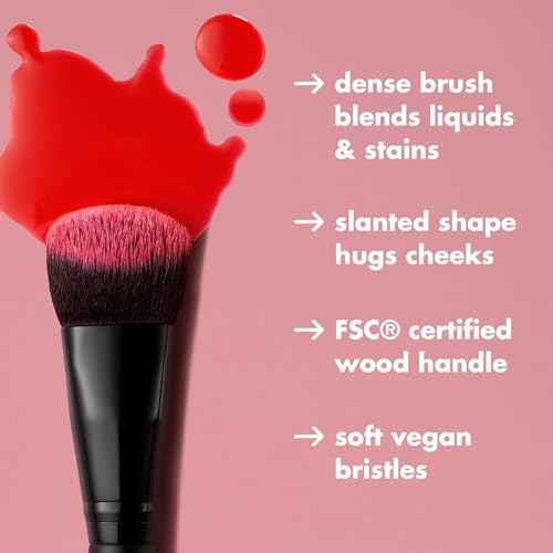 e.l.f. Stain & Tint Blending Brush, Liquid Blush Brush For Blending & Creating An Even Finish, Made With Synthetic Bristles, Vegan & Cruelty-Free