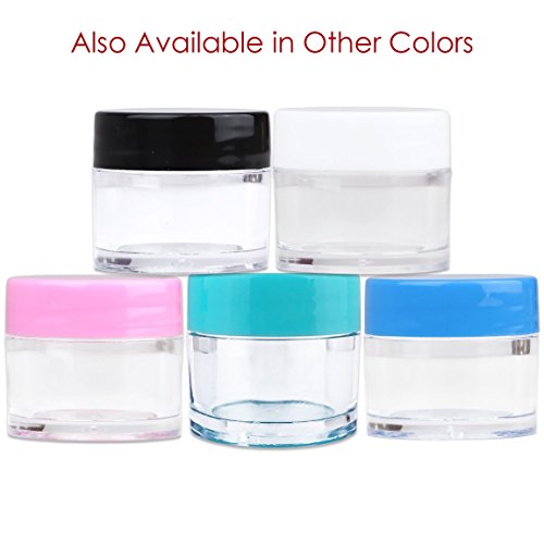 Beauticom¢ç 7 Gram / 7 ML (Quantity: 60 Pieces) Thick Wall Round Leak Proof Clear Acrylic Jars with Teal Lids for Beauty, Cream, Cosmetics, Salves, Scrubs