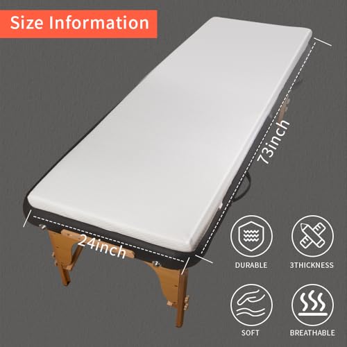 Memory Foam Lash Bed Topper - Non-Slip Massage Table Pad (73x24x2 Inch)