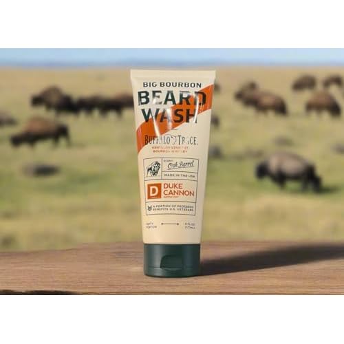 Duke Cannon Big Bourbon Beard Wash, 6oz - Hydrating Beard Cleanser with Hops Extract, Soybean Oil & Barley Protein - Woodsy Oak Barrel Scent, SLS & Paraben-Free (3 Pack)