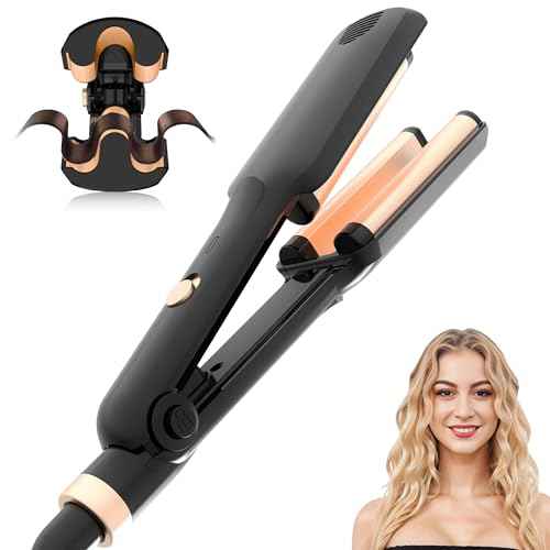 Crimper Hair Tool, Mini Hair Crimper for Women Heating up 390¡ÆF, Waver Curling Iron with Negative Ions, Double Voltage Crimping Iron for All Style (9.5 Inch/1.5 Inch)