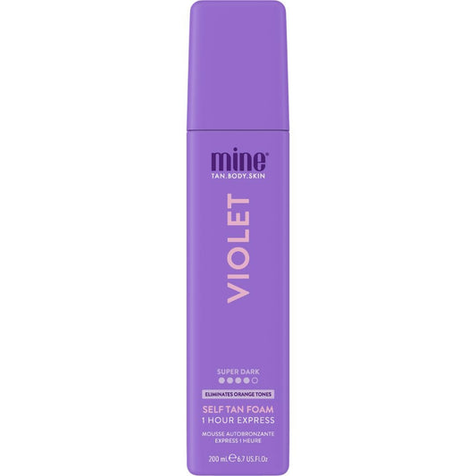 Minetan Violet Self Tanning Foam | Color Base Tan Collection - Rich Dark Brown Bronze Glow, 1 Hour Instant Express, Face & Body Fake Sunless Tanner Mousse, For All Skintones, 6.7 Fl Oz