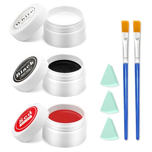 Clown Makeup Kit - Black White Red Face Paint Halloween SFX