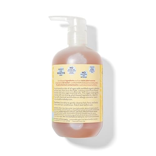 California Kids Shampoo + Body Wash | Calendula | Soothing Skin Care for Kids + Teens| 100% Plant-Based | Lavender Scent | Hypoallergenic | 19 oz