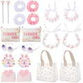 38Pcs Flower Girl Proposal Gift Set Including Flower Girl Bags Canvas Bag Glasses Headband Bracelet Diamond Pen Hair Accessories Scunchies Card For Wedding Engagement Bridal Shower Party