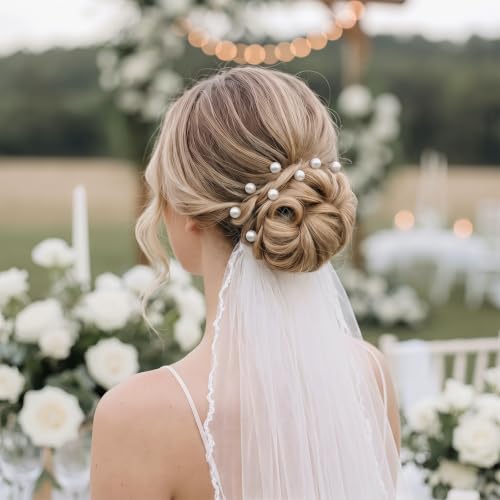 Willbond 40 Pack Pearl Hair Pins for Wedding - 0.3 Inch Elegant Bridal Clips