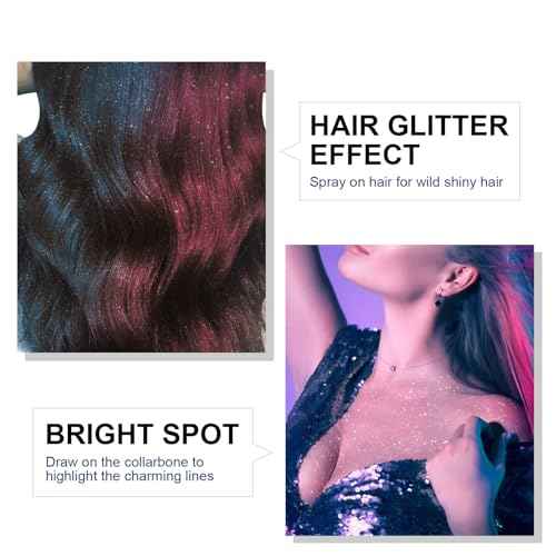 Body Glitter Spray,Perfect Music Festival Rave Stage Sparkly Shiny Glitter Spray for Hair and Body.2.11 Oz