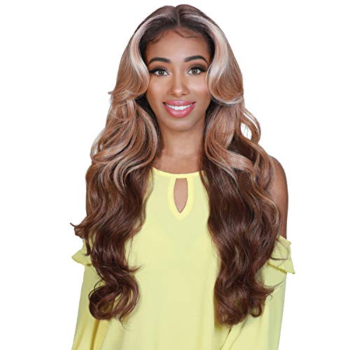 Zury Sis Synthetic Beyond 5¡± Hand-Tied Deep Part Lace Front Wig - H CHILL (1 Jet Black)