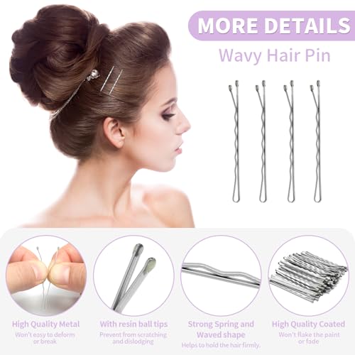 Mia Klein Bobby Pins 2 Inch Silver 60pc Hair Grips