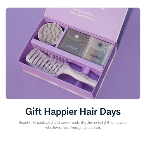 Gimme Beauty Magic Is In the Hair Gift Box - Designed for All Hair Types - Essentials for Your Hair Care Routine - Includes Everyday Hair Bands, Detangling Brush & Massage Brush