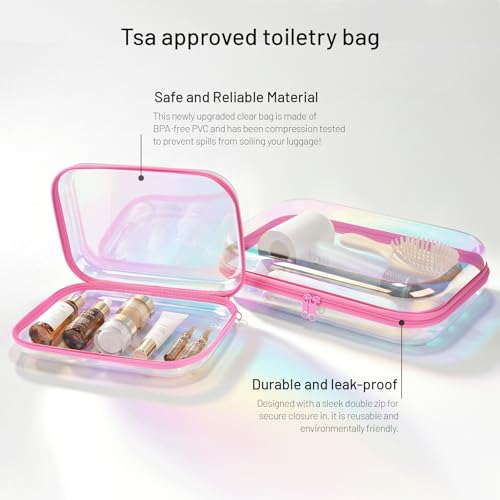 Clear Makeup Bag Toiletry Organizer - 2pcs Waterproof Travel Set