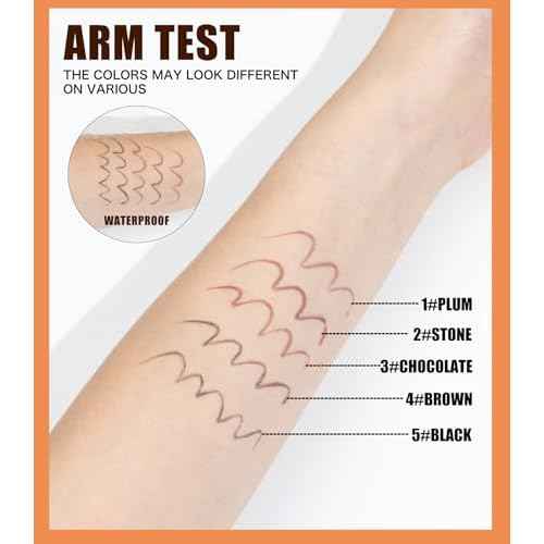 Pinkiou 5 Colors Eyeliner Pencil Set, Waterproof Smudge-Proof Eye Liner Pencil, Long-Lasting Makeup Pencils for Eyebrows and Eyeliner (Plum, Stone, Chocolate, Brown, Black)?