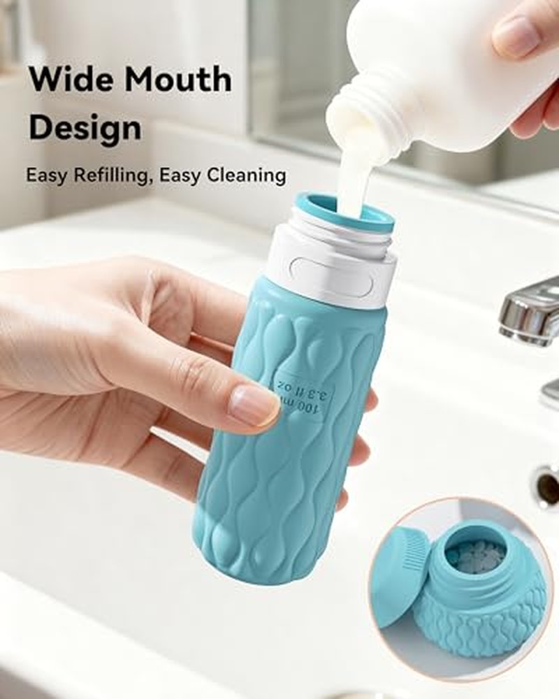 Silicone Travel Bottles Set - 8 Pack Leakproof Containers for Toiletries