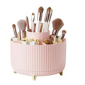 360 Degree Rotating Desktop Organizer,Makeup Brushes,Pencils,Desktop Stationery Storage Rotating Rack,Premium Plastic Organizer For Office,School And Home (Pink)