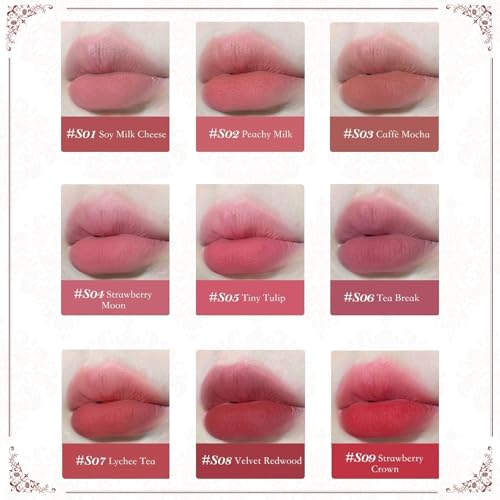 Flower Knows Strawberry Rococo Cloud Lip Cream,Long Lasting Warm Pink Matte Lipstick,Hydrating Lip Stain,Transfer & Smudge Proof Velvet Liquid Lipstick for Girls&Women,0.12 Fl Oz(S05 Tiny Tulip)