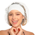 Reusable Leak-Proof Extra-Large Shower Caps for women & Processing Clear Plastic Caps (10 Pack) ? Wide Comfort Band & Durable Hair Protection