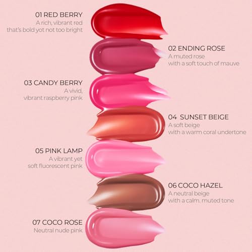 Pudding Glow Korean Lip Tint | Natural Lip Stain | Gloss to Stain | Long-Lasting & Non-Sticky | Lightweight Lip Tint | 0.14 oz. (07 COCO ROSE)